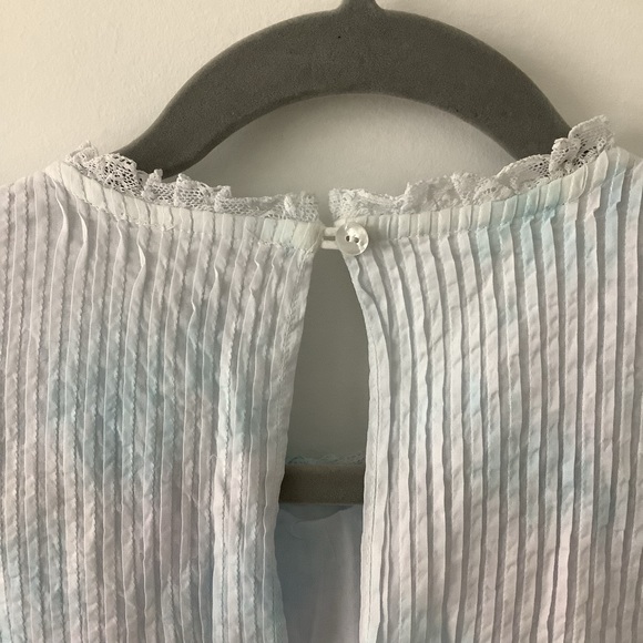 NWT Wilfred Elia Dress Ruffled tie dye blue mini dress size small - Picture 9 of 16